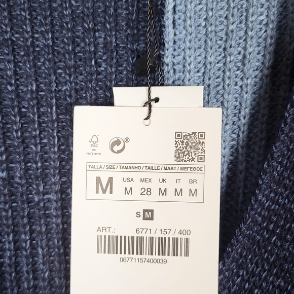 ZARA long knit cardigan in patchwork Blogger favorite tik tok famous NWT - Picture 6 of 7